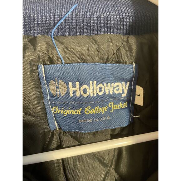 Original Holloway College Varsity Pepsi Logo Jacket Navy Red Size L - Picture 4 of 11